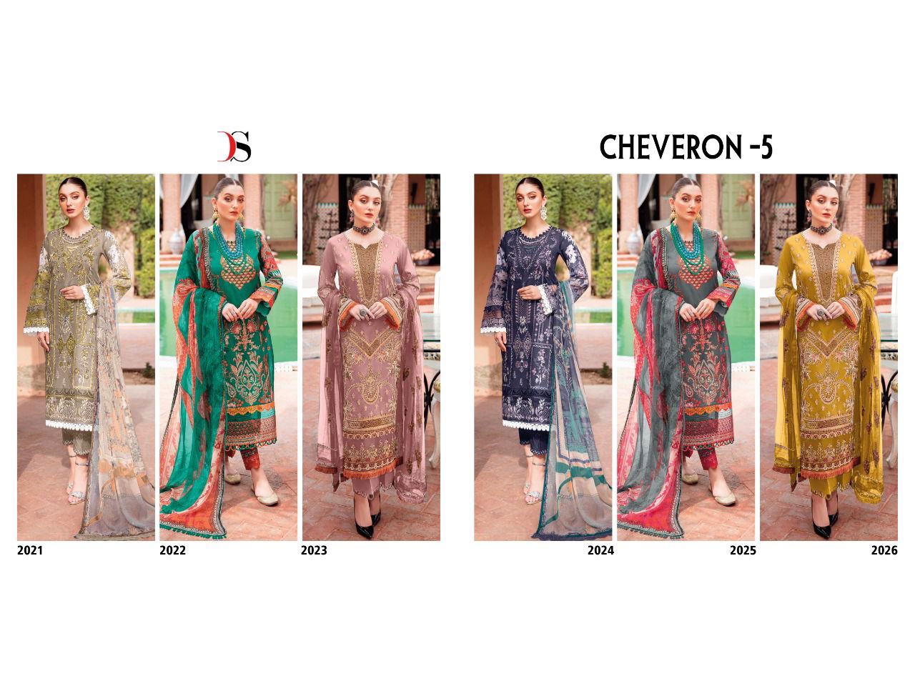 Deepsy Cheveron Lawn 5 Designer Pakistani Suit Collection